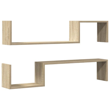vidaXL Wandregale 2 Stk. Sonoma-Eiche 100x15x20 cm Holzwerkstoff