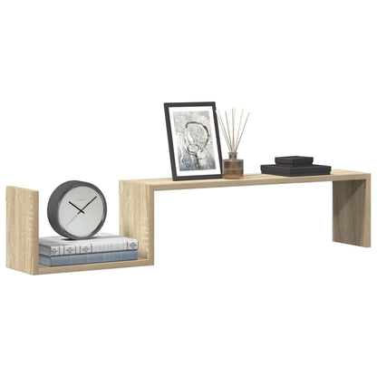 vidaXL Wandregale 2 Stk. Sonoma-Eiche 100x15x20 cm Holzwerkstoff