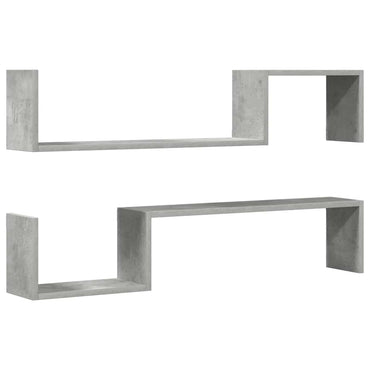 vidaXL Wandregale 2 Stk. Betongrau 100x15x20 cm Holzwerkstoff