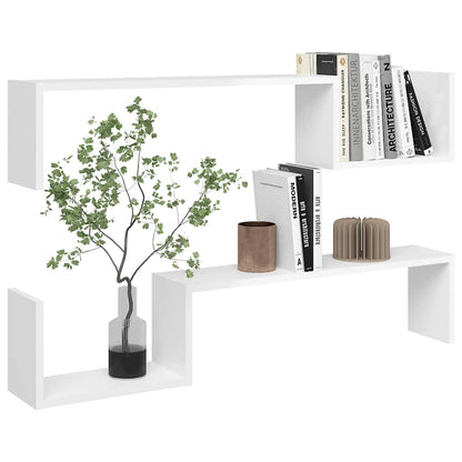 vidaXL Wandregale 2 Stk. Hochglanz-Weiß 100x15x20 cm Holzwerkstoff