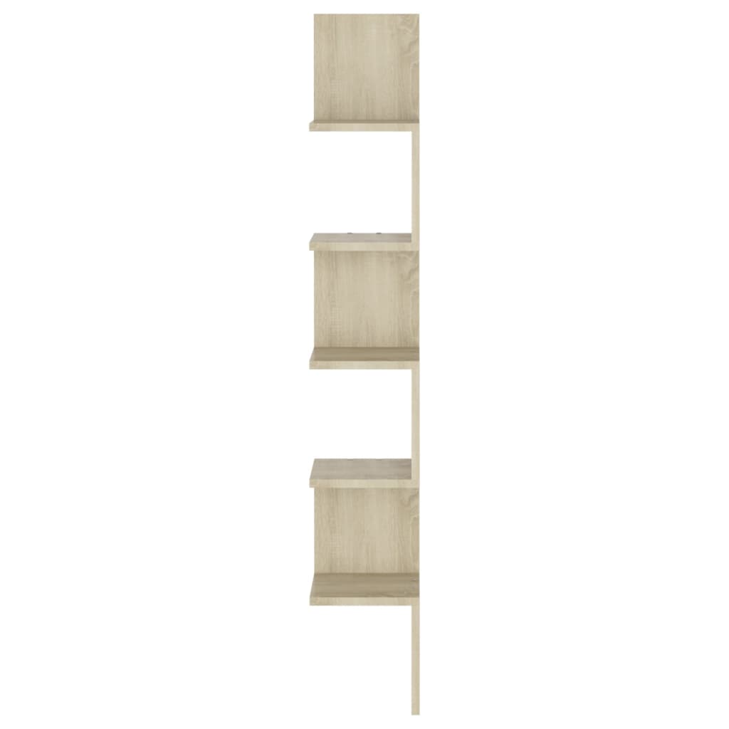 vidaXL Wand-Eckregal Sonoma-Eiche 20x20x127,5 cm Holzwerkstoff