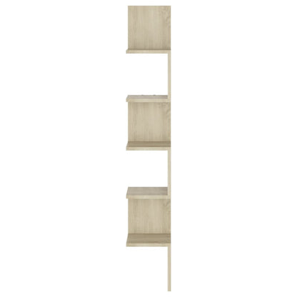 vidaXL Wand-Eckregal Sonoma-Eiche 20x20x127,5 cm Holzwerkstoff