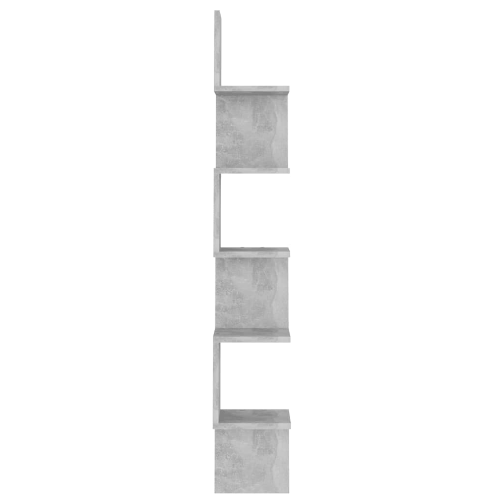 vidaXL Wand-Eckregal Betongrau 20x20x127,5 cm Holzwerkstoff