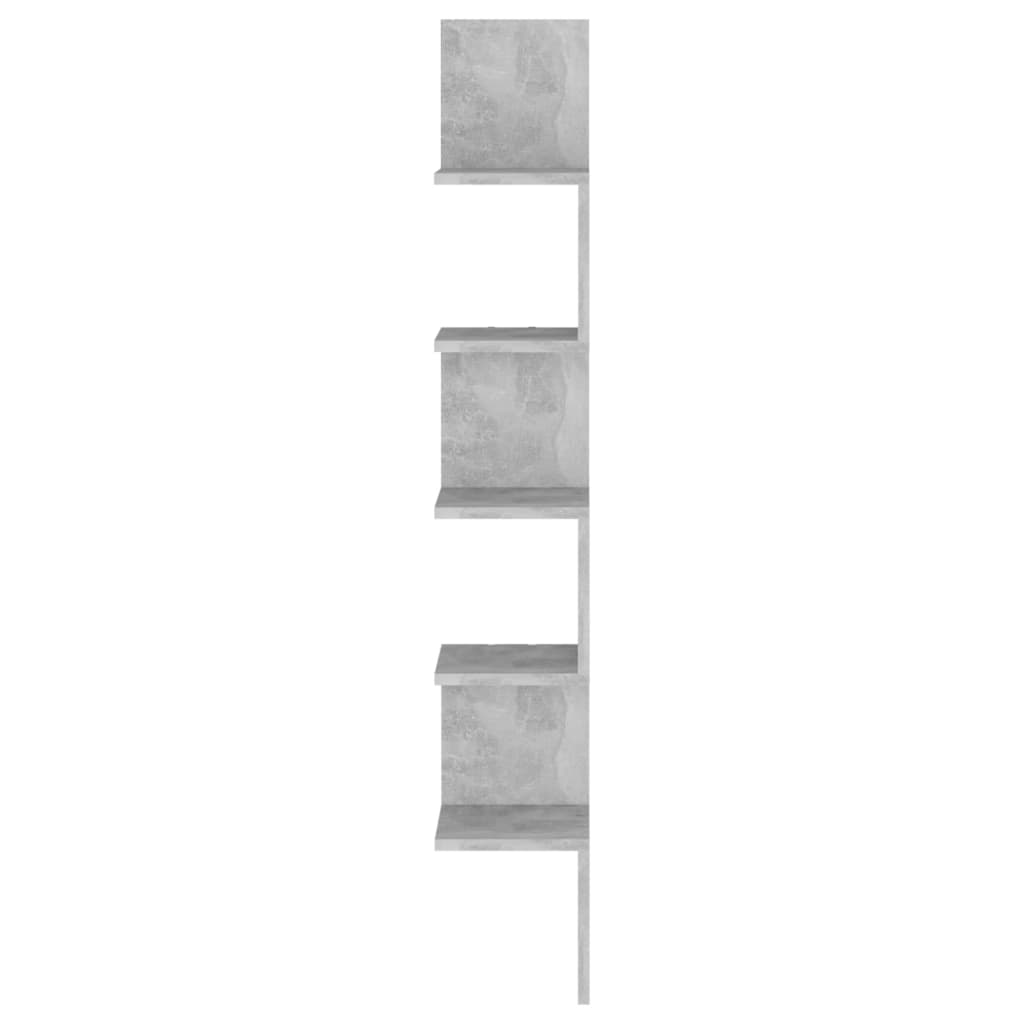 vidaXL Wand-Eckregal Betongrau 20x20x127,5 cm Holzwerkstoff