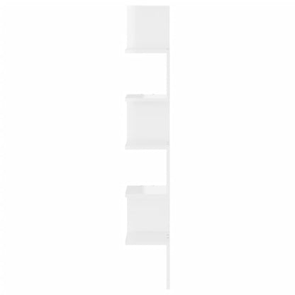 vidaXL Wand-Eckregal Hochglanz-Weiß 20x20x127,5 cm Holzwerkstoff