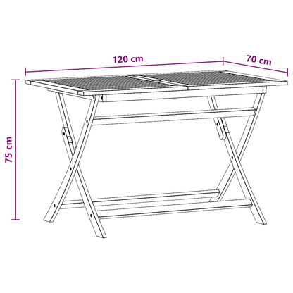 vidaXL Gartentisch Klappbar 120x70x75 cm Massivholz Eukalyptus