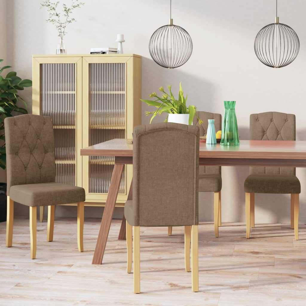 vidaXL Chaises de salle à manger 4 pcs Taupe Tissu