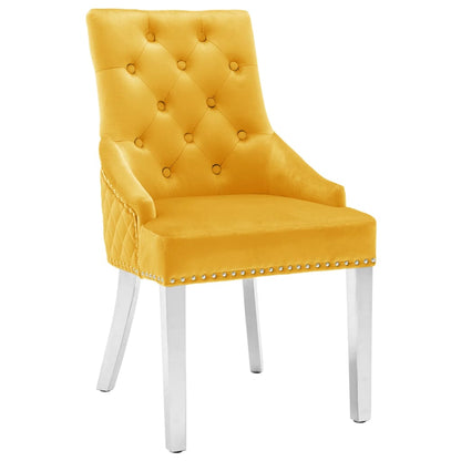 vidaXL Chaises de salle à manger 2 pcs Jaune Velours