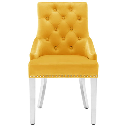 vidaXL Chaises de salle à manger 2 pcs Jaune Velours