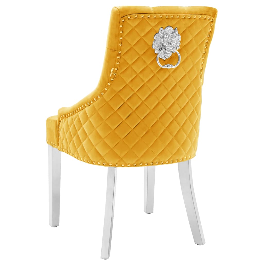 vidaXL Chaises de salle à manger 2 pcs Jaune Velours