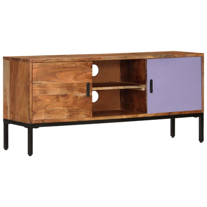 vidaXL TV-Schrank Honigbraun und Grau 110x30x50 cm Massivholz Akazie