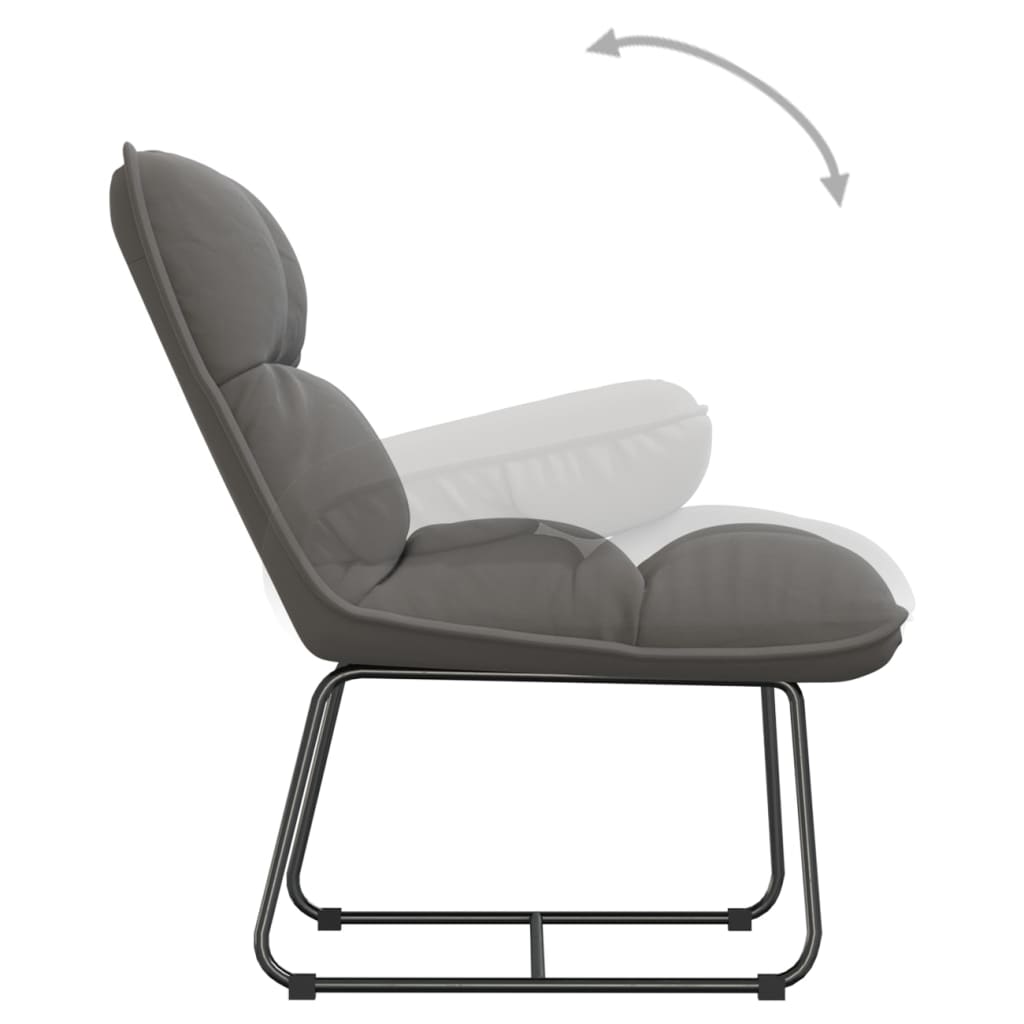 vidaXL Relaxstuhl mit Metallgestell Hellgrau Samt