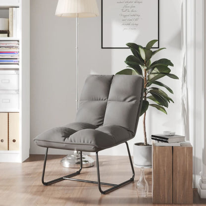 vidaXL Relaxstuhl mit Metallgestell Hellgrau Samt