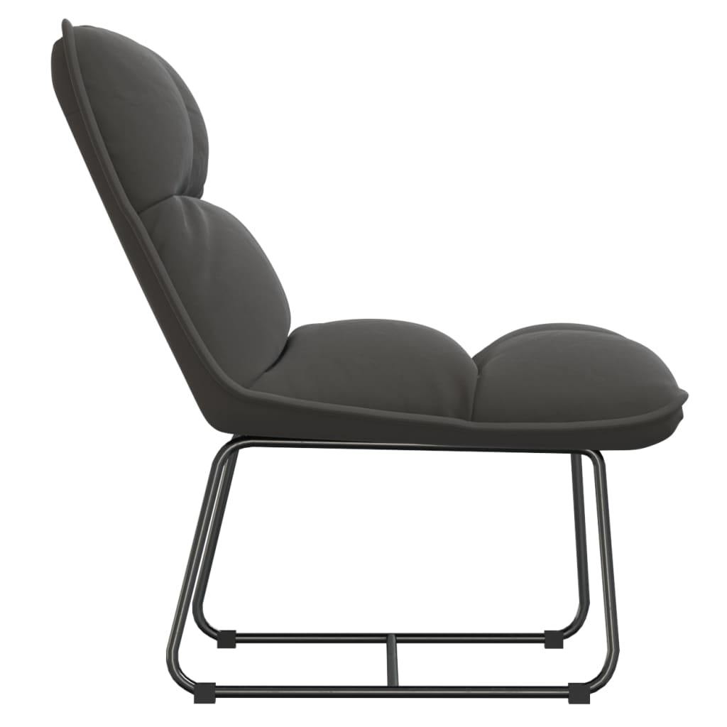 vidaXL Relaxstuhl mit Metallgestell Dunkelgrau Samt
