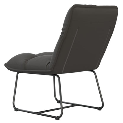 vidaXL Relaxstuhl mit Metallgestell Dunkelgrau Samt