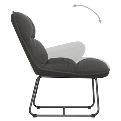 vidaXL Relaxstuhl mit Metallgestell Dunkelgrau Samt