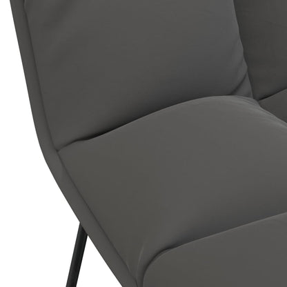 vidaXL Relaxstuhl mit Metallgestell Dunkelgrau Samt