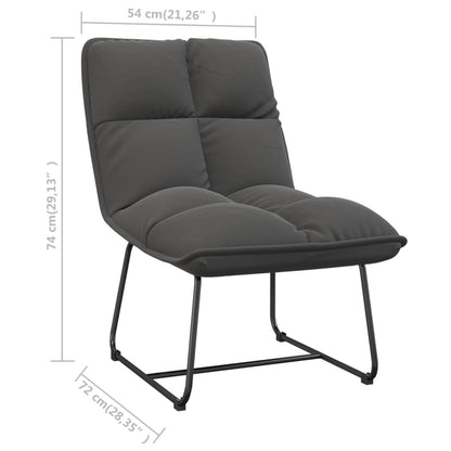 vidaXL Relaxstuhl mit Metallgestell Dunkelgrau Samt