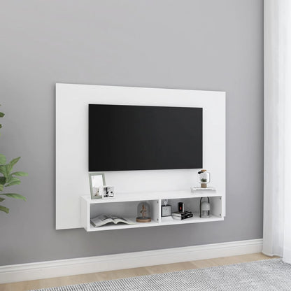 vidaXL Meuble TV mural Blanc 120x23,5x90 cm Bois d'ingénierie
