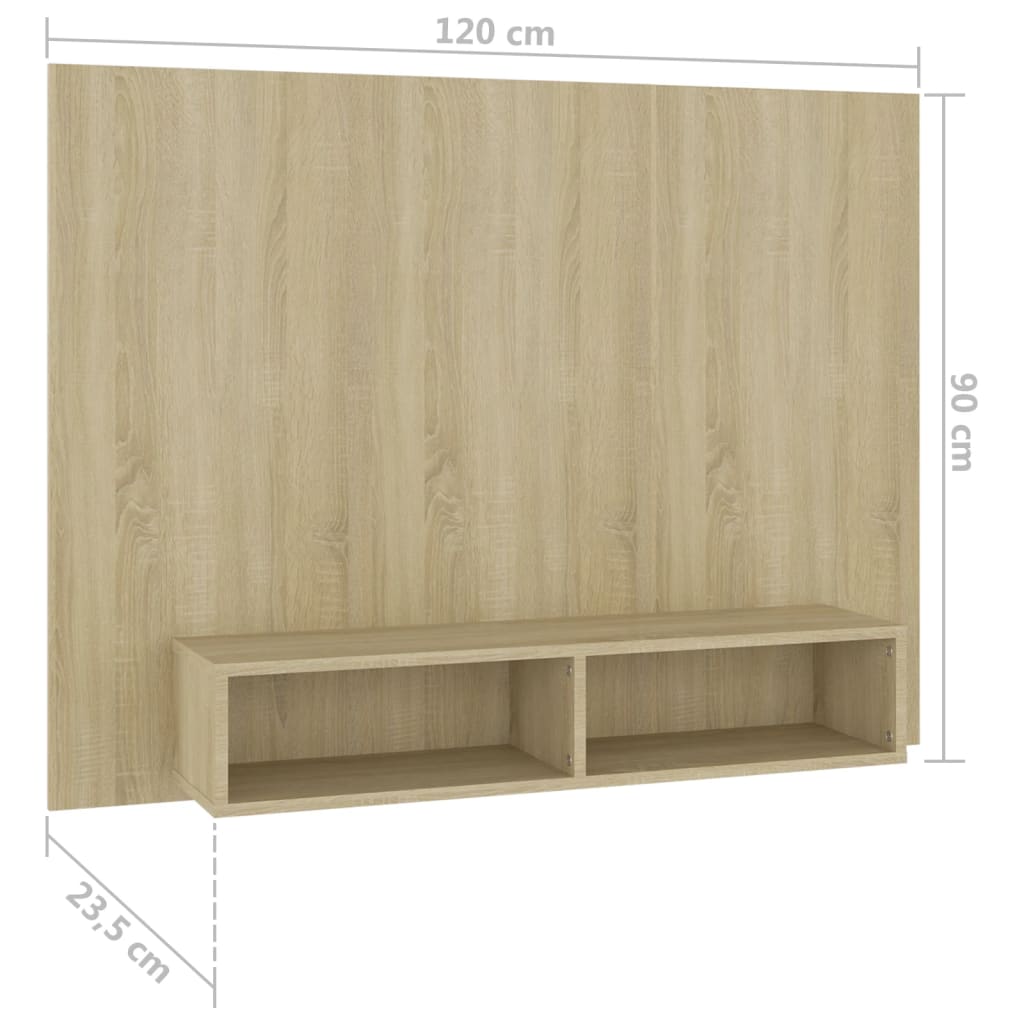 vidaXL Meuble TV mural chêne Sonoma 120x23,5x90 cm Bois d'ingénierie