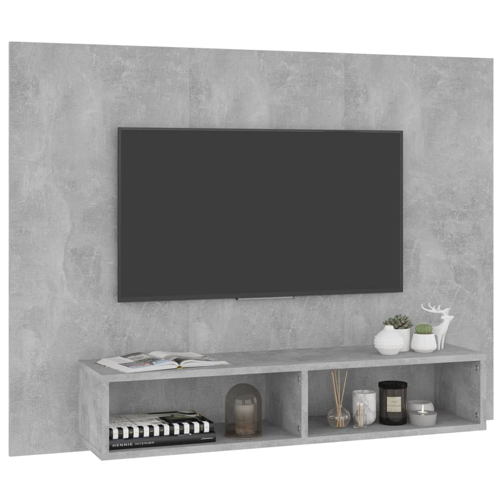 Meuble TV mural vidaXL gris béton 120x23,5x90 cm en bois d'ingénierie