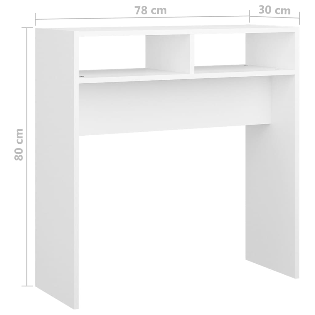 vidaXL Konsolentisch Weiß 78x30x80 cm Holzwerkstoff