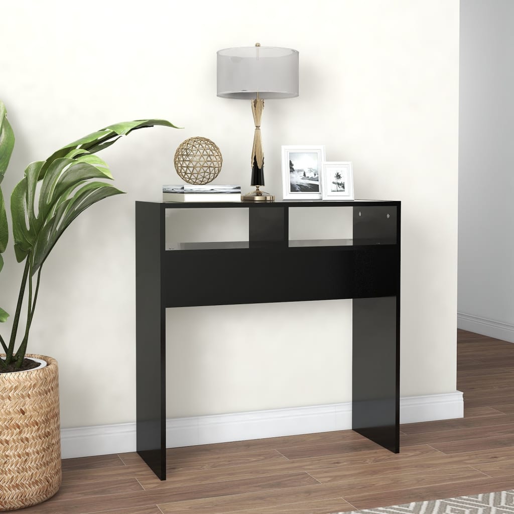 vidaXL Konsolentisch Schwarz 78x30x80 cm Holzwerkstoff