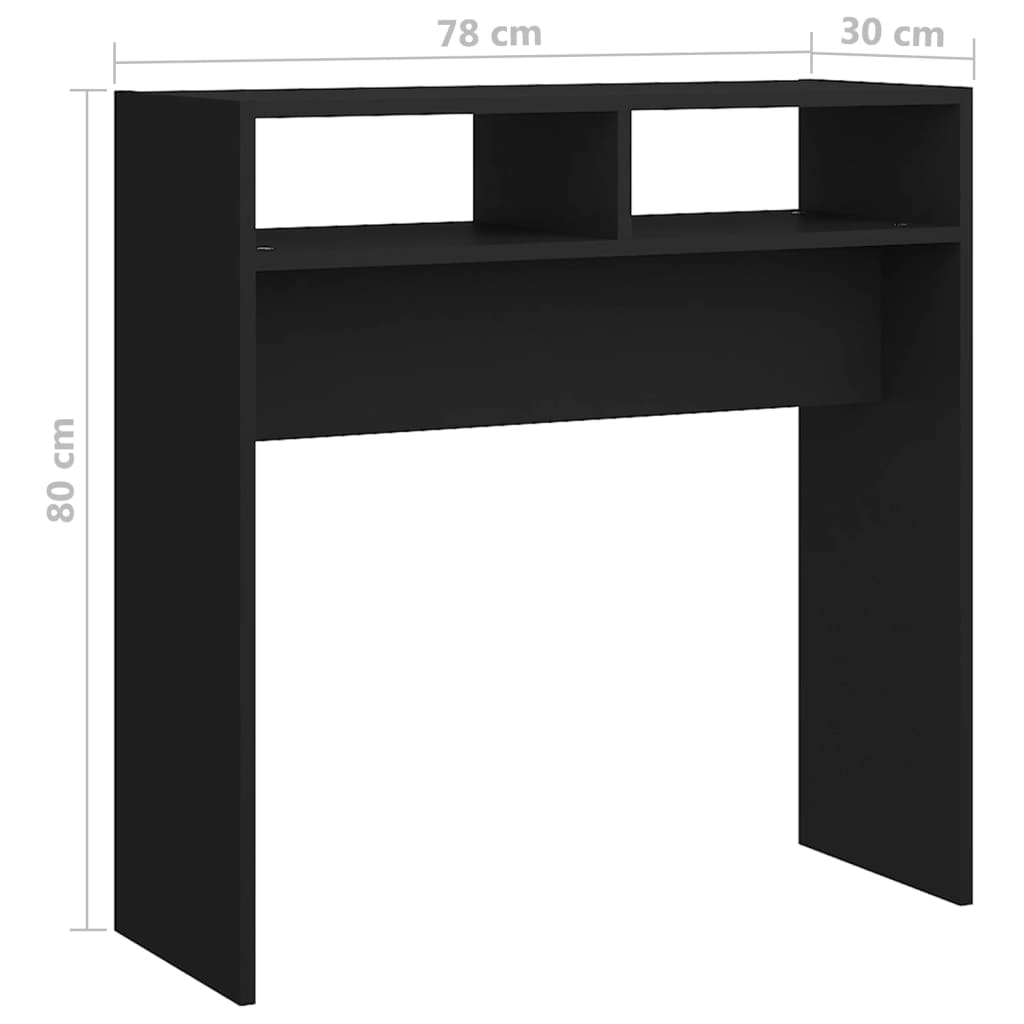 vidaXL Konsolentisch Schwarz 78x30x80 cm Holzwerkstoff