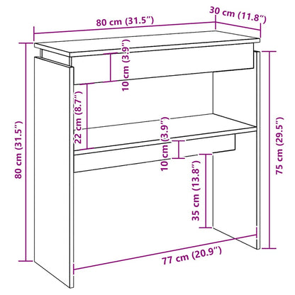vidaXL Konsolentisch Schwarz 80x30x80 cm Holzwerkstoff