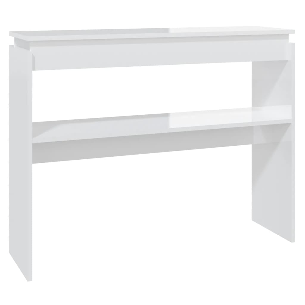 vidaXL Konsolentisch Hochglanz-Weiß 102x30x80 cm Holzwerkstoff