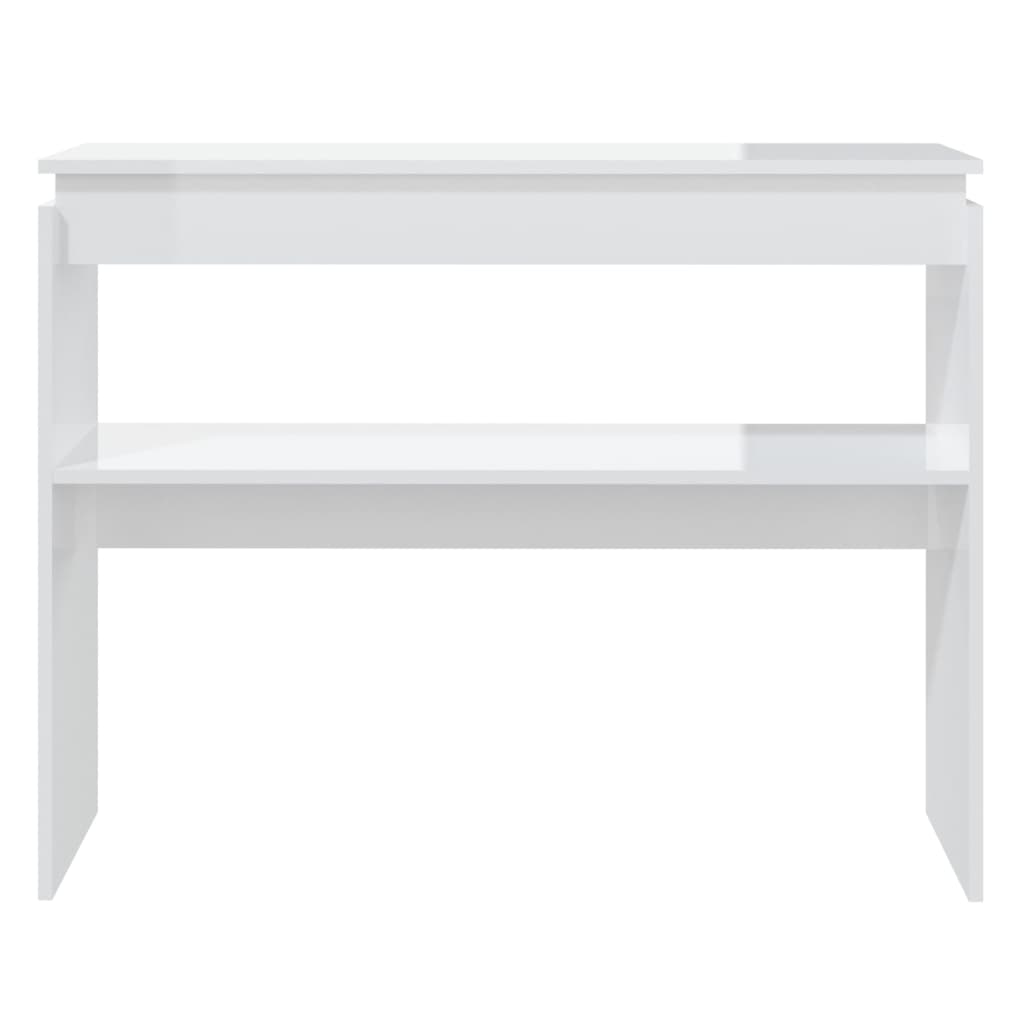 vidaXL Konsolentisch Hochglanz-Weiß 102x30x80 cm Holzwerkstoff