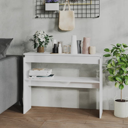 vidaXL Konsolentisch Hochglanz-Weiß 102x30x80 cm Holzwerkstoff