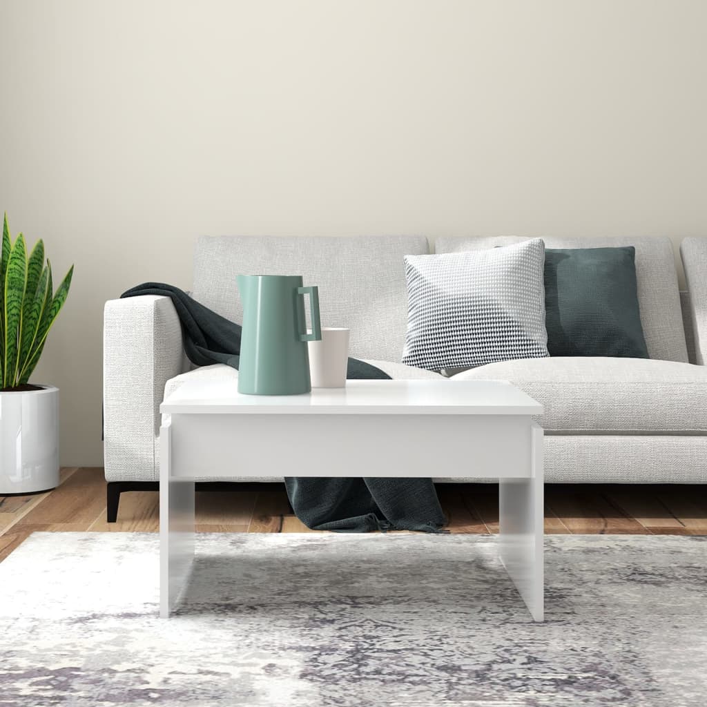 vidaXL Table basse blanche 68x50x38 cm Bois d'ingénierie