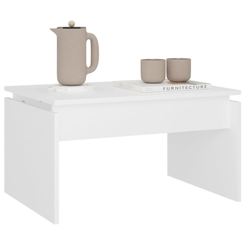vidaXL Table basse blanche 68x50x38 cm Bois d'ingénierie