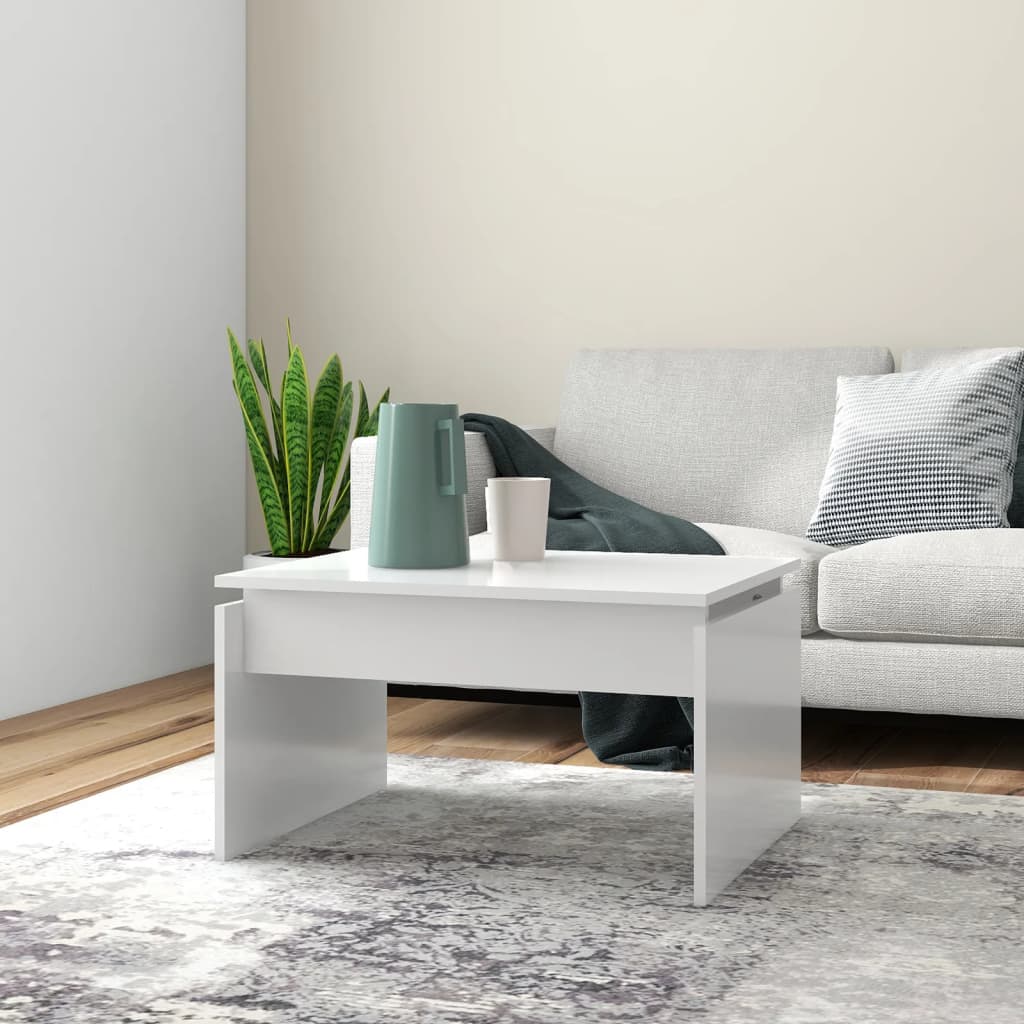 vidaXL Table basse blanche 68x50x38 cm Bois d'ingénierie