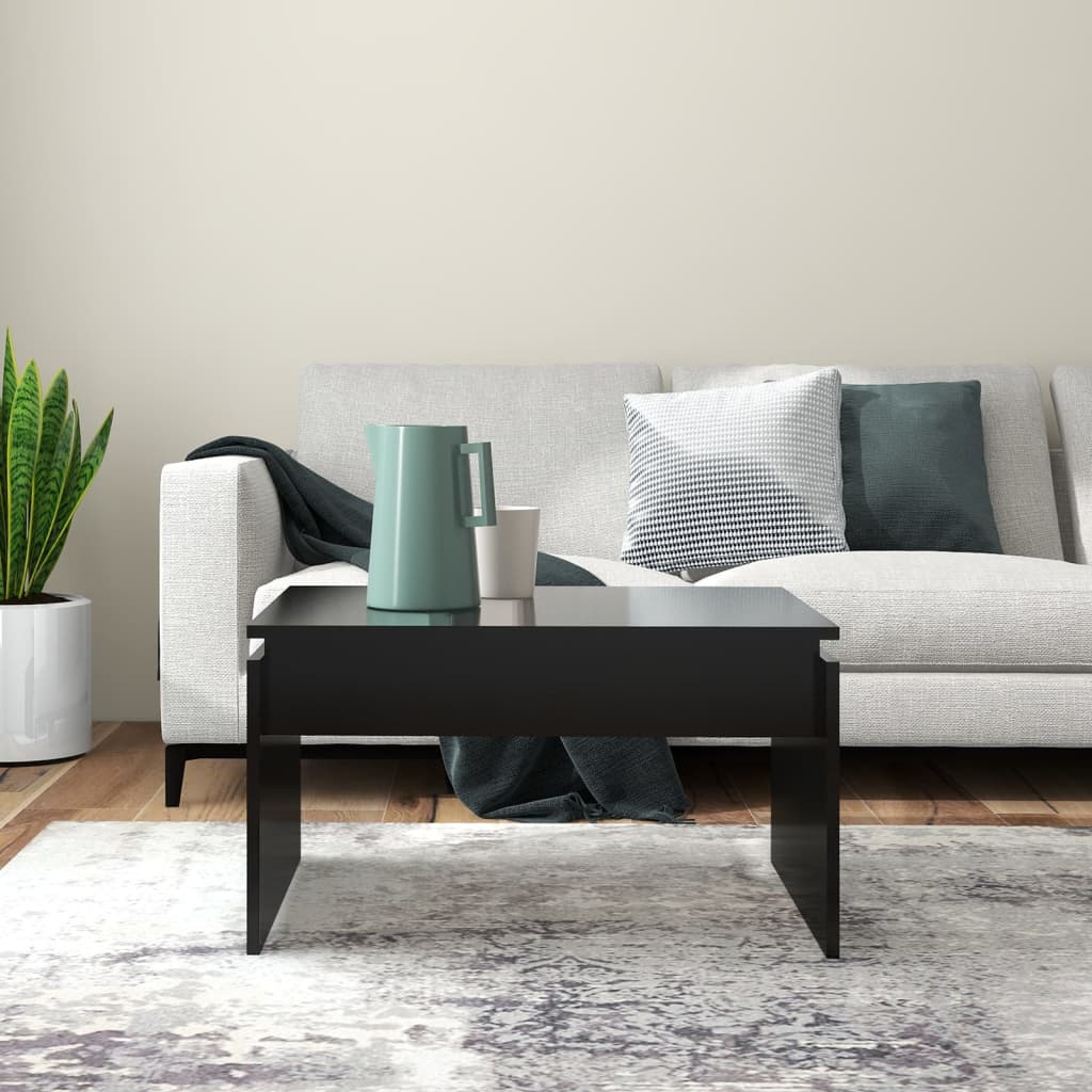 vidaXL Table basse noire 68x50x38 cm Bois d'ingénierie
