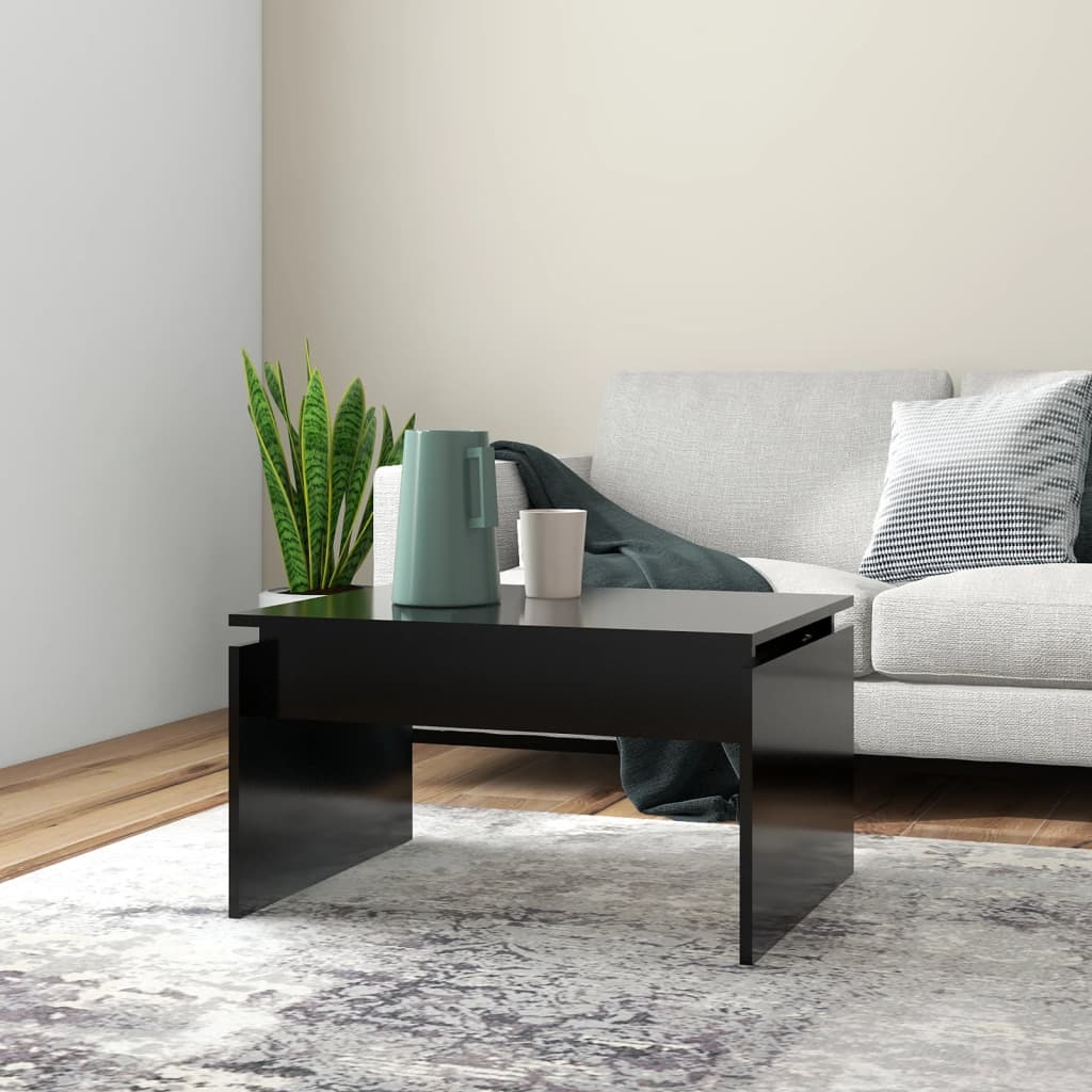 vidaXL Table basse noire 68x50x38 cm Bois d'ingénierie
