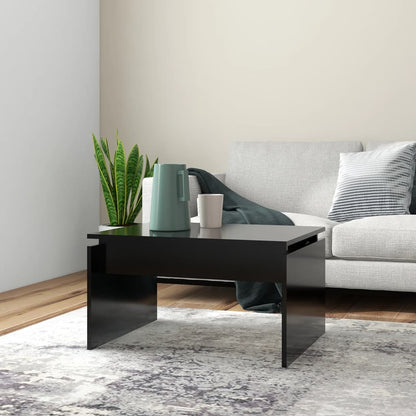 vidaXL Table basse noire 68x50x38 cm Bois d'ingénierie