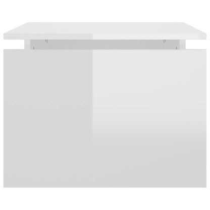 vidaXL Table basse blanc brillant 68x50x38 cm Bois d'ingénierie