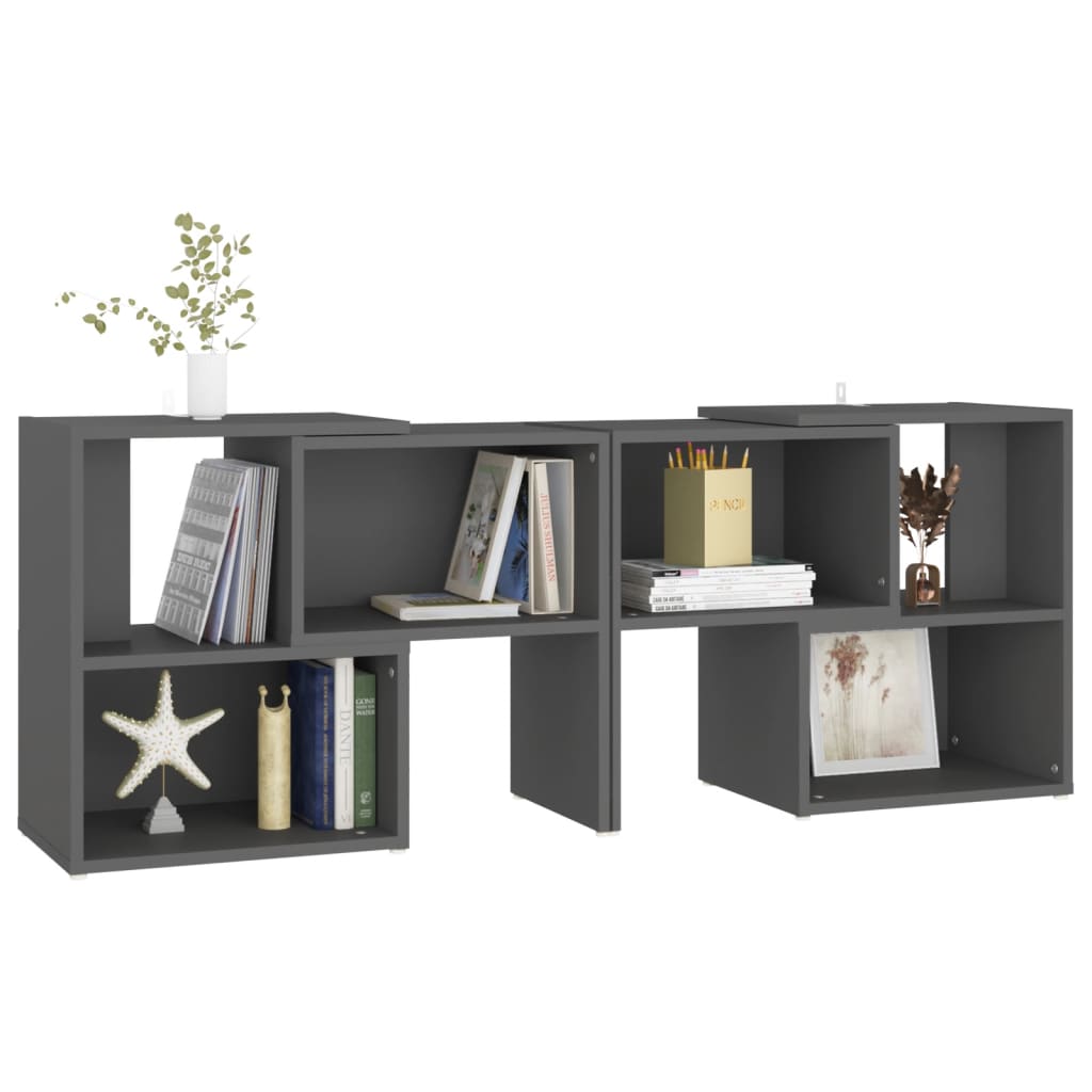 vidaXL Meuble TV gris 104x30x52 cm Aggloméré