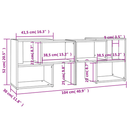 vidaXL Meuble TV gris 104x30x52 cm Aggloméré
