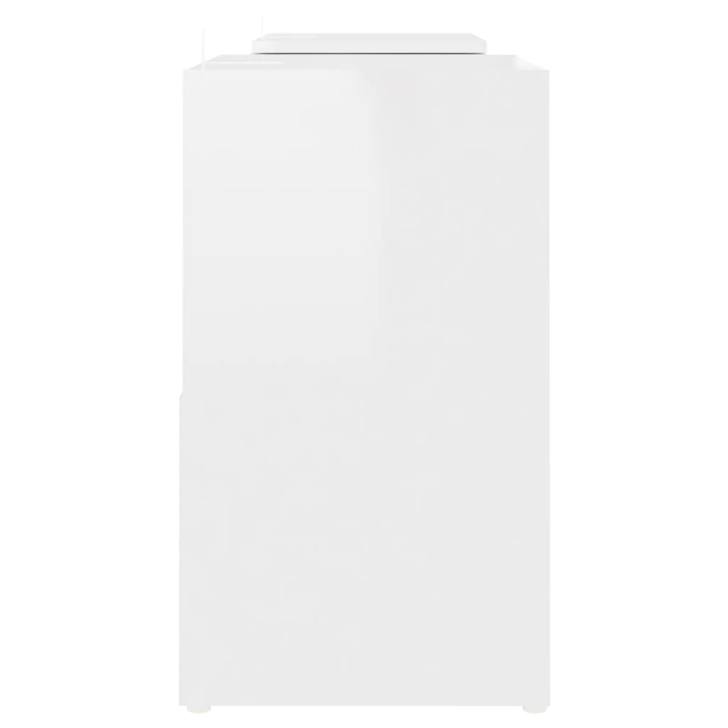 Meuble TV vidaXL blanc brillant 104x30x52 cm Aggloméré