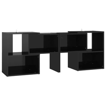 vidaXL Meuble TV Noir brillant 104x30x52 cm Aggloméré