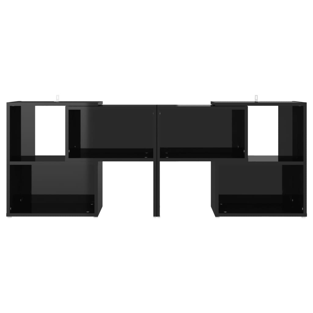 vidaXL Meuble TV Noir brillant 104x30x52 cm Aggloméré