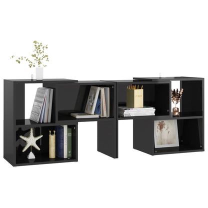 vidaXL Meuble TV Noir brillant 104x30x52 cm Aggloméré