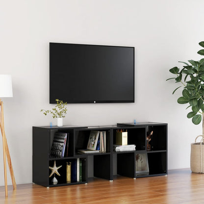 vidaXL Meuble TV Noir brillant 104x30x52 cm Aggloméré