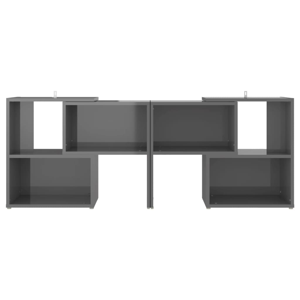 vidaXL Meuble TV Gris brillant 104x30x52 cm Bois d'ingénierie