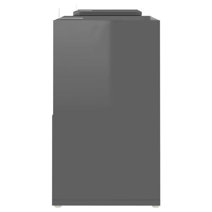 vidaXL Meuble TV Gris brillant 104x30x52 cm Bois d'ingénierie