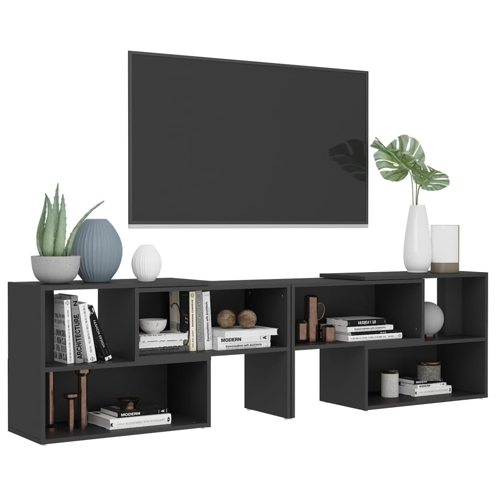 vidaXL Meuble TV gris 149x30x52 cm Bois d'ingénierie