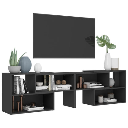 vidaXL Meuble TV gris 149x30x52 cm Bois d'ingénierie